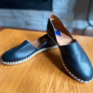 Verbenas black leather espadrilles size 41.